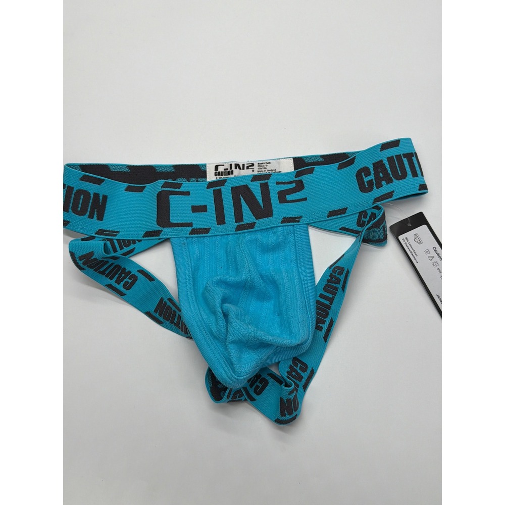 C-IN2 Caution Jockstrap Mens James Blue 430A Logo Athletic Supporter Small NEW‎